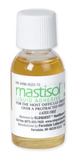 Mastisol Liquid Medical Adhesive - Long-Lasting Non-Water Soluble Skin Bond for Dressings, Tapes, & Devices, Latex-Free, CHG-Compatible, 15mL Bottle