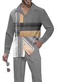 HOPSHION Men's Long Sleeve Walking Suits Traditional Retro Outfits Two Piece Pants Suitsmen HM074-6-3XL