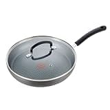 T-Fal Ultimate Hard Anodized Nonstick Fry Pan With Lid 12 Inch, Oven Broiler Safe 400F, Lid Safe 350F, Cookware, Pots and Pans, Kitchen Frying Pans, Skillets, Home, Dishwasher Safe, Black