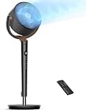 Dreo Fan for Bedroom, 120° Oscillating Standing Fan, Quiet Floor Fan with DC Motor, Pedestal Fan for Room, 8 Speeds, 3 modes, 20dB, 120° Manual Vertical, 35-40" Adjustable Height, 8H Timer, Black