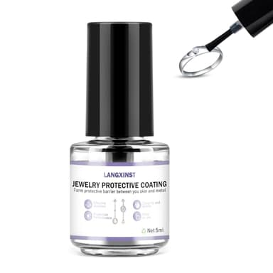 LANGXINST Jewelry Protective Coating,Jewelry Sealant, Clear Invisible Long-Lasting Protection Forms a Protective Barrier Between Skin and Metal Suitable for Earrings, Rings, and Bracelets(5ml)