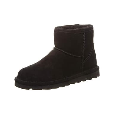 BEARPAW Alyssa Women's Slip-On Winter Boots Black Size 8 | Comfortable Ankle Boot | Casual Winter Shoes for Women