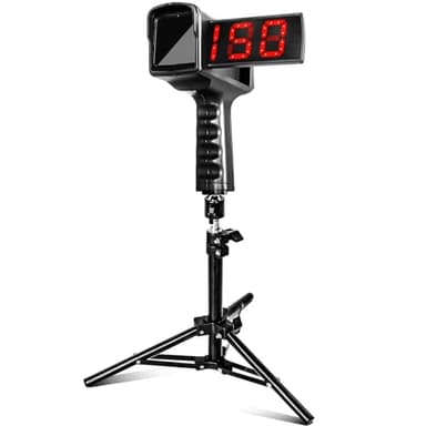 FITPLAY Baseball Radar Gun with Tripod, LED+LCD Large Display,Handheld Or Hand Free Speed Sensors Baseball Speed Training Equipment,Accurate Speed Radar Gun for Pitchers Or Hitters Measurement Speed