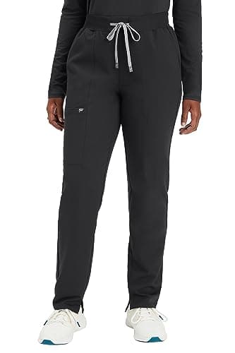 Fabletics Women's Performance Scrub Pant - MotionTech, 4-Way Stretch, Pocket-Packed, Lightweight, Semi-Slim Fit, M/Regular 28 in | 28, Black