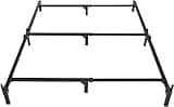 Amazon Basics Metal Bed Frame for King Size Box Spring and Mattress, 9-Leg Base, Tool-Free Easy Assembly, Black, 79.5" L x 76" W x 7" H