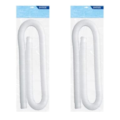Intex 1.25" Diameter Easy to Install Accessory Pool Pump Replacement Hose, 59" Long for Intex Models 607 and 637, 2 Pack, White