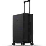 LEVEL8 Hard Shell Carry on Luggage Airline Approved, Carry-on Suitcases with Wheels, Lightweight Luminous Textured Hardside Travel Bag with Tsa Lock, 20 Inch, Black