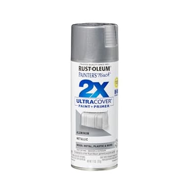Rust-Oleum 249128 Painter's Touch 2X Ultra Cover Spray Paint, 11 oz, Metallic Aluminum