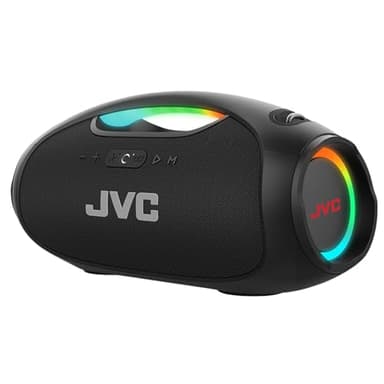 JVC Portable Wireless Bluetooth Speaker - 120W with Dual Woofer Deep Bass, RGB Lighting, Indoor/Outdoor Boombox, Bluetooth 5.3, IPX6 Water Resistant, USB-C, 11-Hr Playtime, 2 Sound Modes - SP-PA15BT