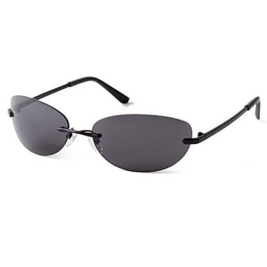 JUDOO Y2K Oval Sunglasses for Men Women 90s Vintage Rimless Rectangle Cool Glasses