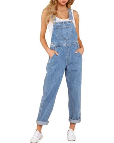 GRAPENT Overalls for Women Baggy Overalls Women Denim Jumpsuit Jean Romper Overall Denim Outfit Western Clothes Y2K Clothes Color Blue Mist Petite Size Small XS Size 0 Size 2
