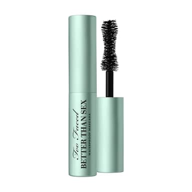 Too Faced Better Than Sex Waterproof Mascara | Volume + Length with Hourglass Brush, 0.17 Fl Oz, Travel Size, Black