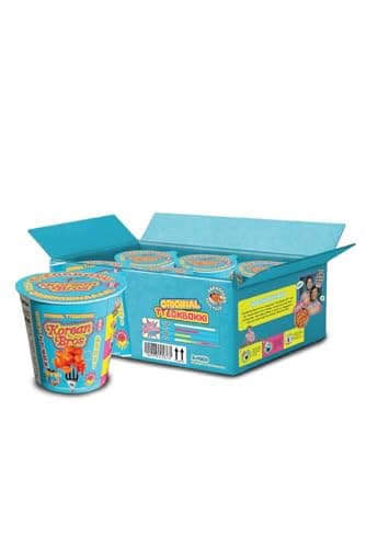 Korean Bros Original Tteokbokki Cups (6 Pack) - Instant Tteokbokki Rice Cakes, Korean Street-Style Snack or Meal