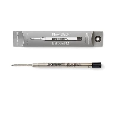 LEUCHTTURM1917 - Ballpoint Pen Parker Style Refills for Drehgriffel Nr 1 - Document Proof ISO 15727-2 (2 Pack, Medium Point, Black)