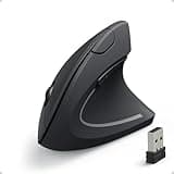 Anker 2.4G Wireless Vertical Ergonomic Optical Mouse For Work, Multi-Device Connectivity, 800 / 1200 /1600 DPI, 5 Buttons for Laptop, Desktop, PC - Black