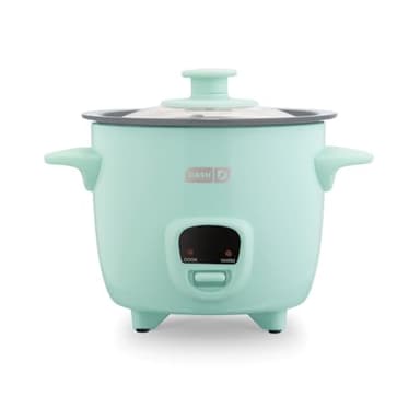 Dash Mini Ceramic Rice Cooker - Designed for Single-Serve Cooking - Compact Rice Cooker with Nonstick Removable Pot, Keep Warm Function & Easy-to-Clean Sleek Design - Aqua Ceramic