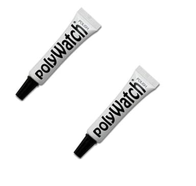Polywatch Watch Polish | Watch Cleaning Fluid for Plastic Crystal | 5ml Tube of Cleaning Polish | Removes Scratches from Plastic & Acrylic for Mirror Finish - 2 Pack