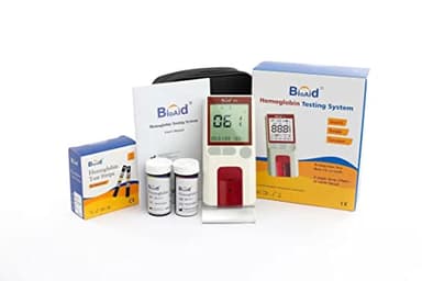 Bioaid Hemoglobin Test Meter Kit with 25pcs strips,25pcs lancets and 25pcs pippets
