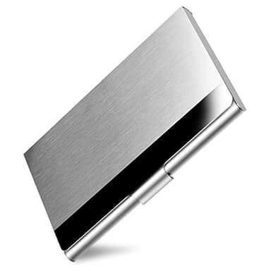 DMFLY Business Card Holder, Slim Business Card Case for Men & Women, Pocket Metal Card Case, Professional Stainless Steel Business Card Holders, Purse Name Card Holder, Buckle Style Shut