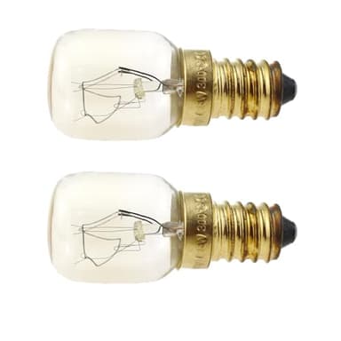 MTQY 2PCS Microwave Light Bulb 25W E14 Heat Resistant Oven Bulb 300 Degrees Celsius 220-240V 360 Degree Beam Angle Suitable for Sewing Machines and Small Appliances