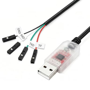 HJHYUL CP2102 USB to TTL Serial Adapter Cable, USB 2.0 to UART Converter 4 Pin (TXD RXD GND 5V), 3ft/95cm Long, 3.3V TTL Signal for Arduino, Raspberry Pi, ESP8266, ESP32 (1pcs)