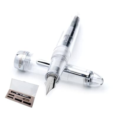 Monteverde MONZA FOUNTAIN PEN (WITH INK VIALS), CRYSTAL CLEAR; FLEX NIB