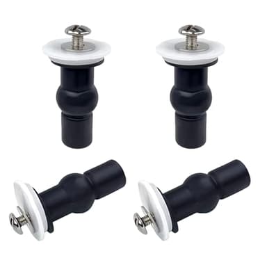 4 Pack Universal Toilet Seat Bolts and Hinge Screws, Top Mounting Fixings Kit with Expanding Rubber Top Nuts, Replacement Screws for 14-16mm Hole Toilet Seat Repair