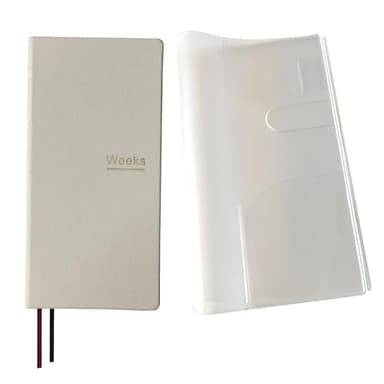 Undated Weekly Planner Notebook Pocket Organizer Appointment Book Journal Notebook A6 Week Plan Notepad (Beige with cover)