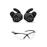 Walker's Silencer BT 2.0 Rechargeable Electronic Earbuds Bundle with Sport Shooting Glasses (Clear) (2 Items)