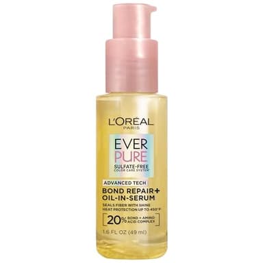 L'Oreal Paris Bond Repair+ Hair Oil-in-Serum, Heat Protectant to Strengthen Damaged, Color-Treated Hair, Provides Intense Shine and Frizz Control, EverPure, 1.6 Fl Oz (Packaging May Vary)