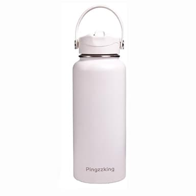 32 oz Ceramic Lined Insulated Stainless Steel Water Bottle – Double Wall acuuVm Insulation, Leak-Proof Lid & BPA-Free Design, Perfect for Hiking, Running, Sports & Outdoor Adventures (1, White)