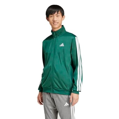 adidas Men's 3-Stripes Tricot Regular Sportswear Track Top, Collegiate Green, XX-Large