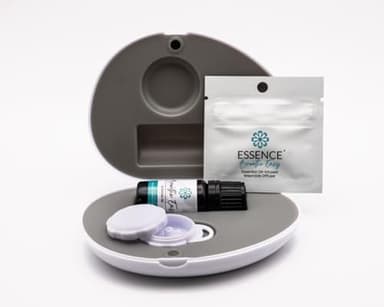 Essence Pearl Travel Case - Wearable Aromatherapy Kit with Nasal Diffuser Rings, Soaking Bay, and 5mL Essential Oil – Portable Wellness Gift Set for On?The?Go Self Care