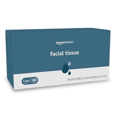 Amazon Basics 2-Ply Facial Tissue, 160 Count