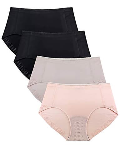 B2BODY Women's Underwear Microfiber Silicone Edge Hipster Panties XS-3X Plus Size (1X)