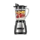 Hamilton Beach Power Elite Wave Action Blender For Smoothies, 40 Oz Glass Jar, 12 Functions Including Puree, Crush Ice, Black, 700 Watts, Black (58148A)