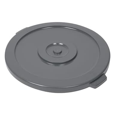 Restaurantware-LID ONLY: RW Clean Waste Container Lid, 1 Round Trash Can Cover - Waste Bin Sold Separately, For 32 Gallon Dustbin, Built-In Handle, Gray Plastic Garbage Can Cover, Heavy-Duty