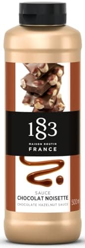 1883 Chocolate Hazelnut Sauce – 500ml Bottle – Authentic French Sauce – Rich Chocolate & Nutty Hazelnut Flavor – Perfect for Coffee, Desserts & More