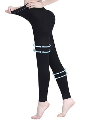 AMZAM® Medical Compression Pantyhose for Women & Men, 15-20 mmHg Graduated Compression Leggings, Opaque Footless Waist High Compression Stockings for Edema, Varicose Veins, Post Surgery,Black XL