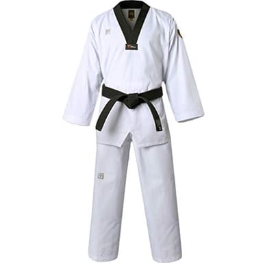 MOOTO Korea Taekwondo MTX S2 Uniform Black V-Neck Dobok MMA Martial arts Karate Basic Training WT Logo (170(Height: 170~179cm)(5.58~5.87ft))