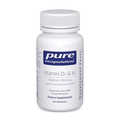 Pure Encapsulations Vitamin D3 & K2 - Bone & Vascular Health Support - Immune Function Support* - Gluten Free - Non-GMO - 60 Capsules