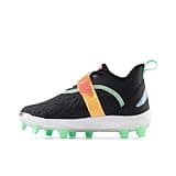 New Balance Lindor V2 Baseball Shoe, Black/Neon Dragonfly, 6 US Unisex Big Kid