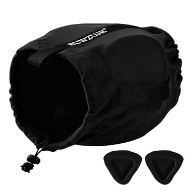 BUWZUJR Dog Ear Muffs Noise Protection,Noise Cancelling Ear Wraps for Dogs,Washable Sound Absorbing Inserts,Comfort Fit All Breeds(Black, Small)