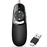 Presentation Clicker, 2-in-1 USB Type C Wireless Presenter Remote for Powerpoint, Long Range Pointer Slide Advancer with Hyperlink for Mac Computer PC