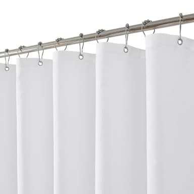eachope Waterproof Fabric Shower Curtain Liner with 3 Heavy-Duty Magnets - Washable White Shower Liner with Rustproof Grommets,Hotel Quality Lightweight Shower Curtains for Bathroom,72x72 inches