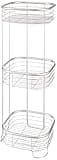 iDesign Standing Shower Caddy Organizer, The Forma Collection – 9.5" x 9.5" x 26.25", Satin Silver