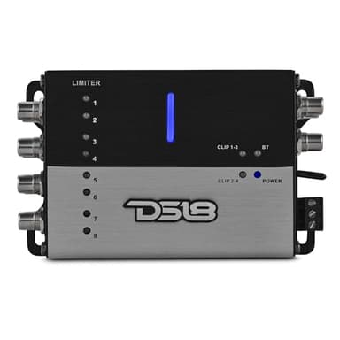 DS18 i48DSP 8-Channel Digital Sound Processor with Bluetooth App Control – 4 RCA Inputs, 8 RCA Outputs, 31-Band EQ, Noise Gate, & Limiter – Car, Motorcycle, and Powersports Audio DSP