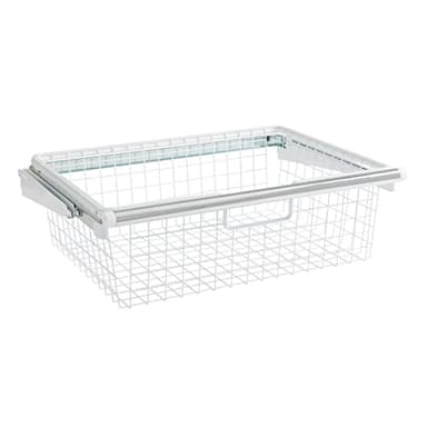Rubbermaid Configurations Sliding Basket for Closet Drawer Organization, White, Sturdy Slide Out Basket for Home/Laundry/Bathroom/Mudroom/Pantry/Linen Closet