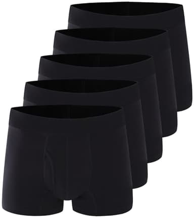 AIRCUTE Urine Incontinence Underwear for Men Washable Leak Proof Absorbency Boxer Briefs with Fly Bladder Control 60ML, 5 Pack (4XL,Black5)