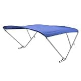 SureShade Power Pontoon Bimini Top - Clear Anodized Frame, Pacific Blue Fabric